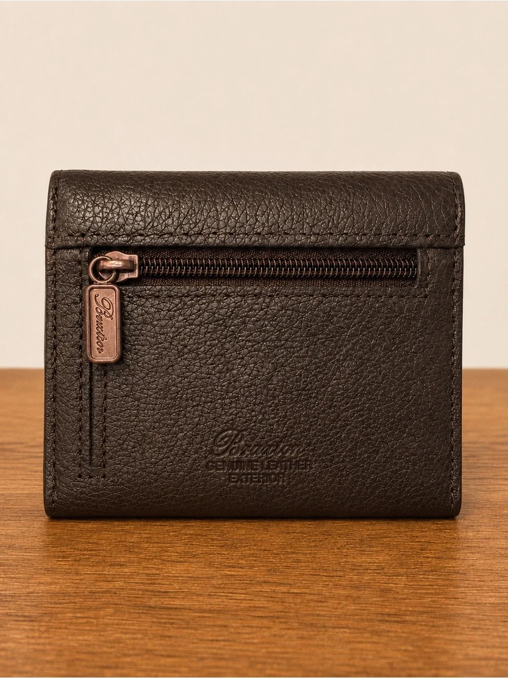 Buxton Brown Leather Key & Card Holder